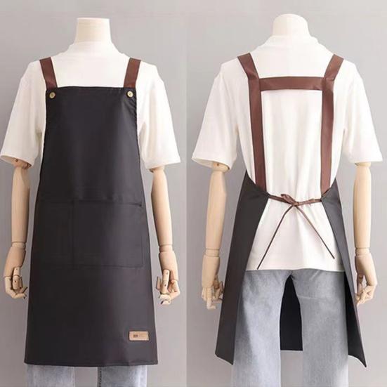 Фартук для протирания рук, водонепроницаемый для ресторана, легкий зеленый кухонный фартук с растительным принтом, модный большой карман, многоразовый