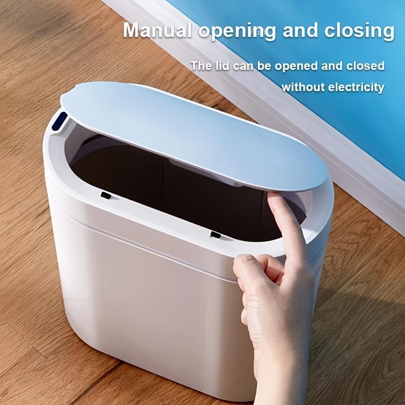7L White/Grey Trash Can Smart Sensor Trash Can Automatic Household Electronic Kitchen Trash Bin Toilet Waterproof Narrow Seam Sensor Bin