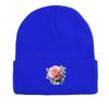 Lifelike Flower Warm Knitted Cap Beanie, Skull Cap Elastic Cozy Hip Hop Pompom Beanies Knitted Hat Beanie