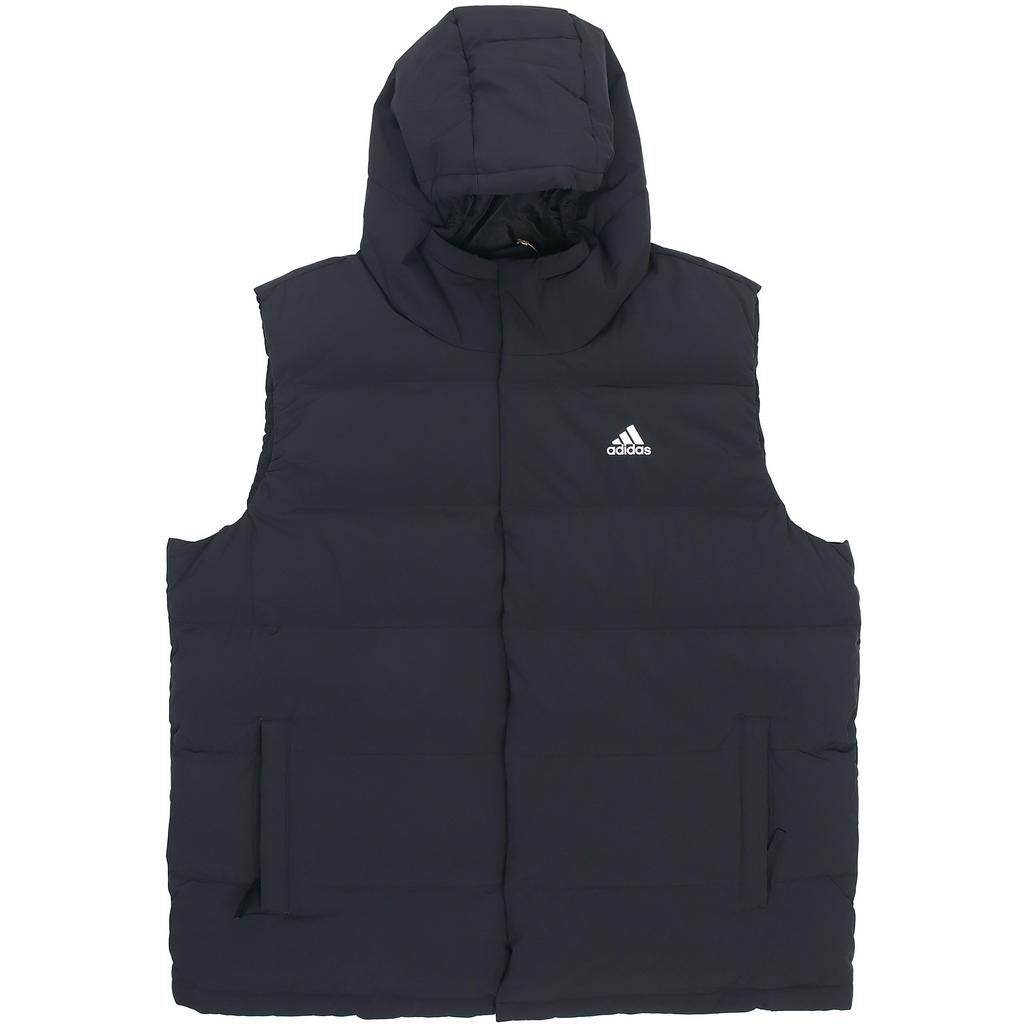 Adidas Helionic Hooded Down Gilet Lightweight Warm Water-Repellent Regular Fit Winter Outdoor Vest Men Black HG6277