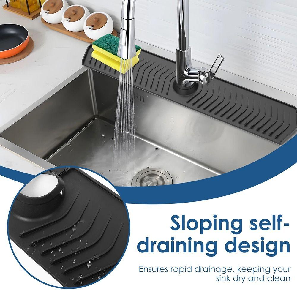 Quick Dry Silicone Splash Guard Reusable Sink Splash Mat Faucet Splash Catcher  Behind Faucet