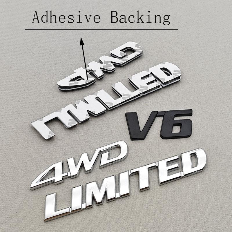 3D Metal Car Sticker Logo 4WD V6 V8 LIMITED Fender Side Badge Rear Trunk Emblem For Toyota LC150 LC200 4Runner Tundra Accessorie
