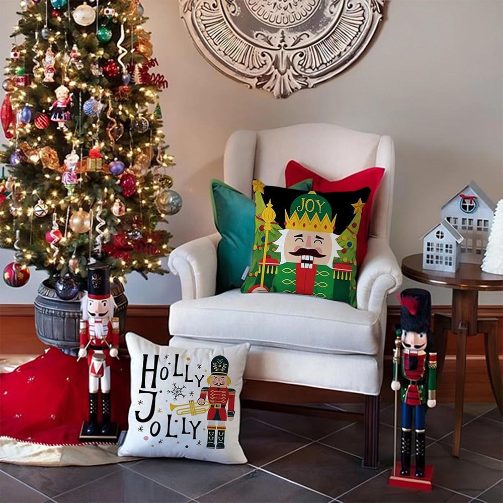Nutcracker Christmas Pillowcases: Holly Jolly Joy and Merry Designs! sofas, bedroom pillow covers, holiday gifts