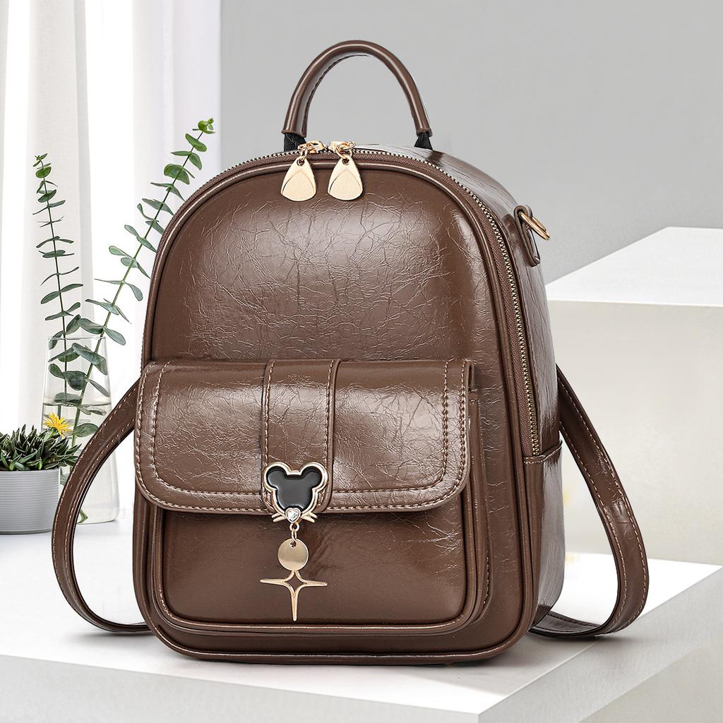Spring New 2025 Fashion Backpack Simple Shoulder Bag Women's Bag Trend Large Capacity Backpack Women's Bag Women's Bag