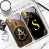 Роскошные буквы-эмблемы Для Samsung A 31 32 A33 A34 35 14 A15 13 16 25 26 50 52 53 54 55 56 70 71 72 73 Золотой стеклянный чехол для телефона