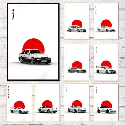 Современный крутой японский стиль, автомобиль, холст, картина, настенные художественные фотографии, постеры и принты, произведения искусства для гостиной, спальни, украшение дома, без рамки