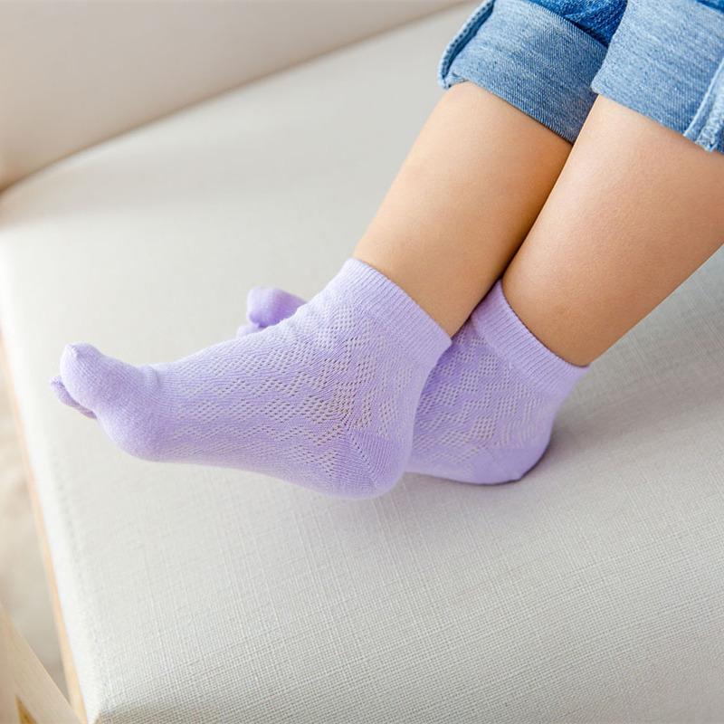 5 пар детских носков для малышей, однотонные хлопковые носки с пятью пальцами, детские носки с сеткой, дышащие носки с пальцами для мальчиков и девочек, 1-3-6-10-12 лет, детские аксессуары