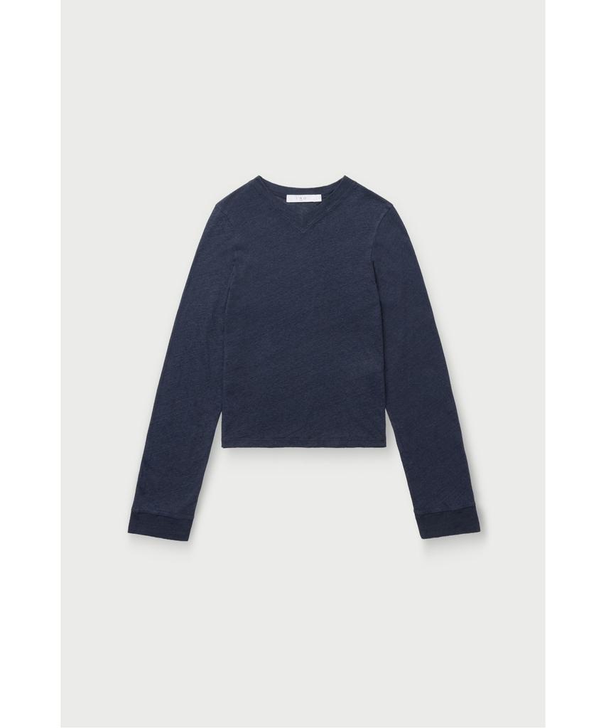 IROWOMEN Selhy Linen V-Neck Long Sleeve T-Shirt Iotaa26103Nyx