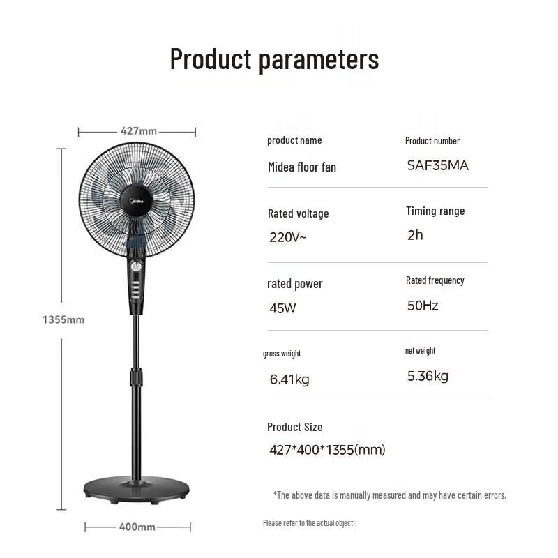 Midea Convertible Floor & Desk Fan