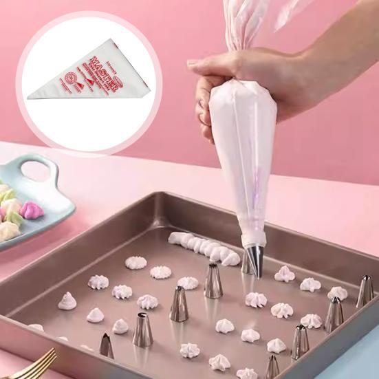 100 Pcs Pastry Bags Food Grade Disposable Piping Bags Transparent Leakproof No Odor Frosting Cakes Cookies Decoration Icing Piping Bags