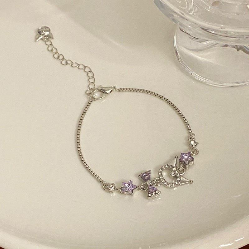 Cartoon Cat Rhinestone Necklace - Fashionable Girly Student Best Friend Chain with Niche Design.