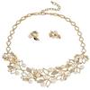 18k Gold Plated Pearl Necklace Set Jewellery Set with Fancy Earrings for Girls Women