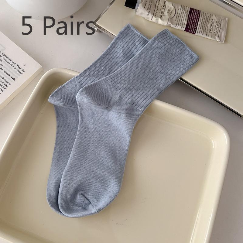 5 пар женских весенне-осенних модных новых вертикальных полосатых носков