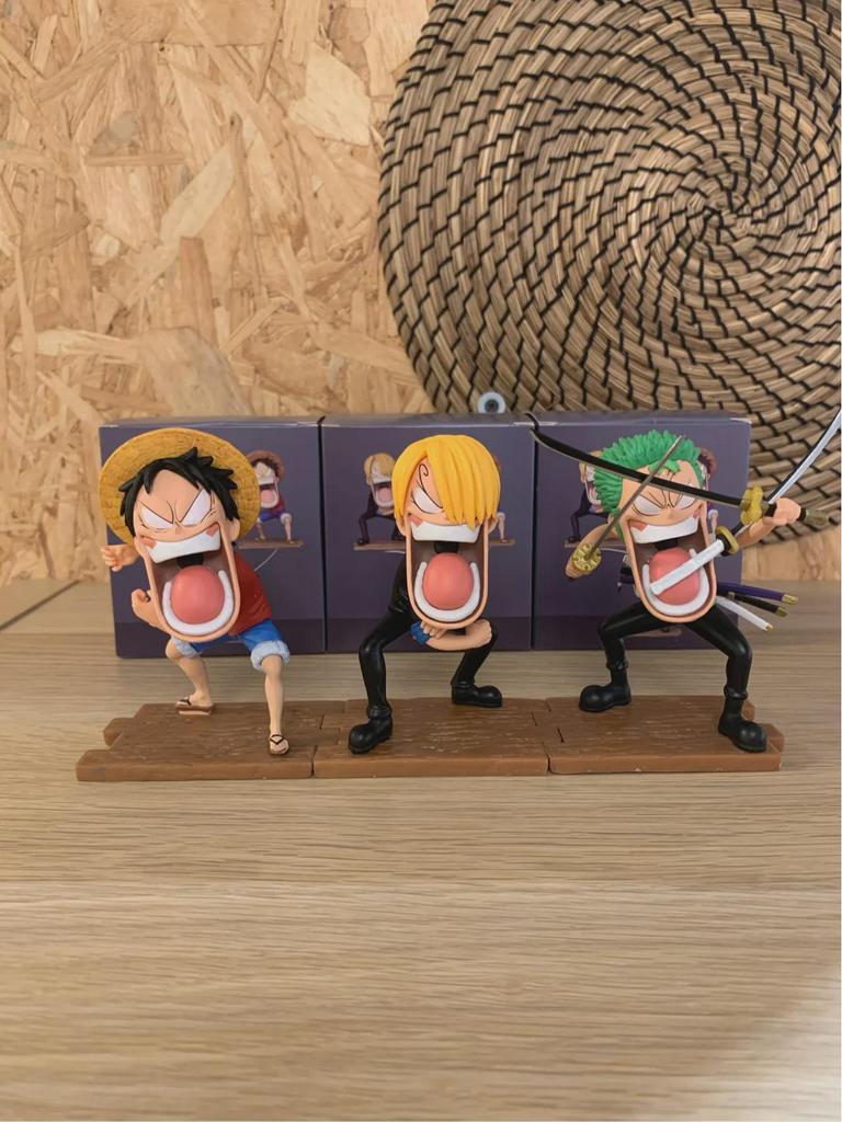 Фигурки Луффи, Зоро, Санджи из One Piece, Q-версия, сидячая поза - Модный игровой кукла, модель, игрушка, украшение