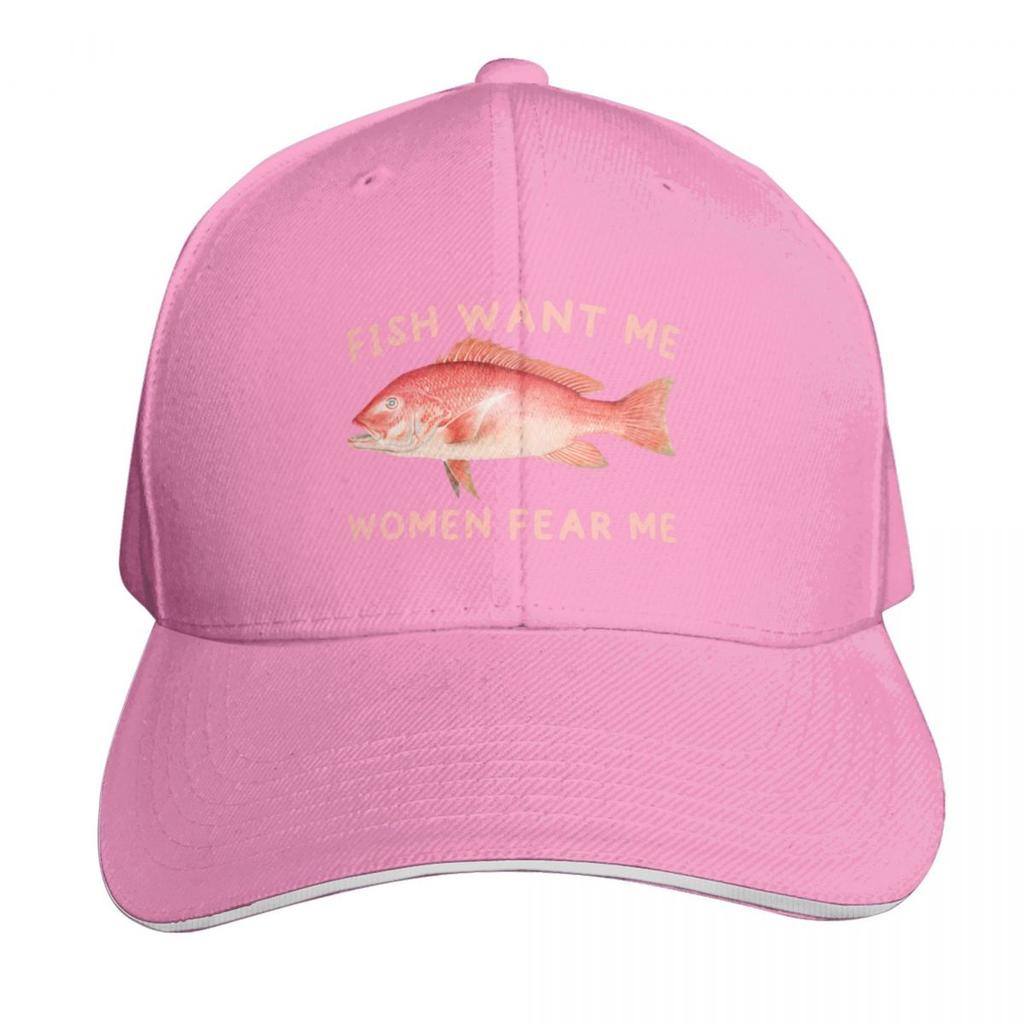 Fish Want Me Women Fear Me Baseball Cap beach hat Visor Hood Golf Hat Womens Golf Clothing Unisexs