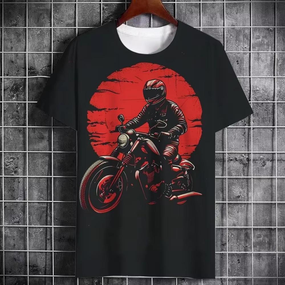Винтажная футболка с тяжелым мотоциклетным принтом, летняя, мужская, уличный стиль крутого парня, личность, тренд, короткий рукав, большой размер, топ, одежда