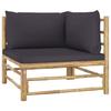 Maison Exclusive - Salon de jardin 5 pcs avec coussins gris foncé bambou