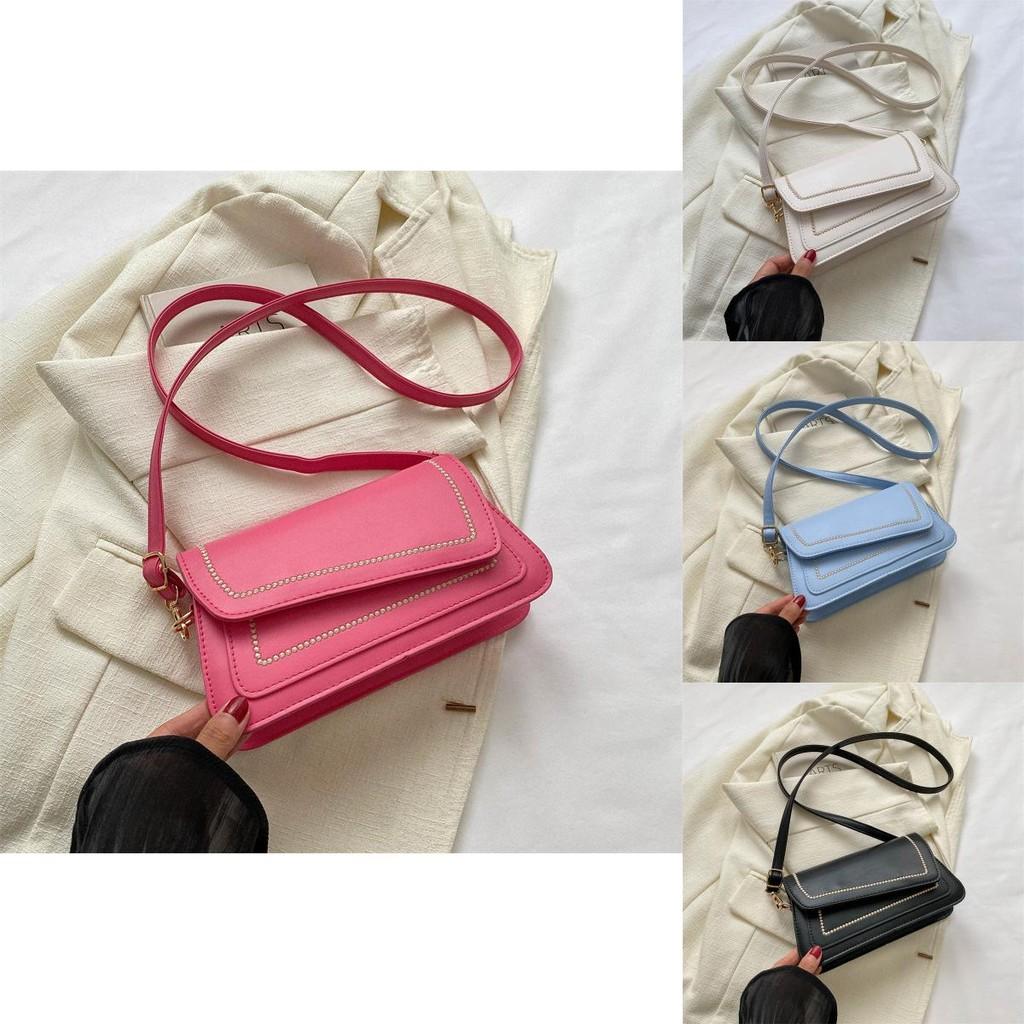 Fashionable Casual Women's Pu Material Small Square Shoulder Bag With Magnetic Closure
