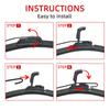 3PCS Wiper Blades For HONDA CRV CR-V 2001-2006 21" 20" 11" Fit Front Windshield Windscreen Window Brushes Cutter Accessories 2001 2003 2004 2005 2006