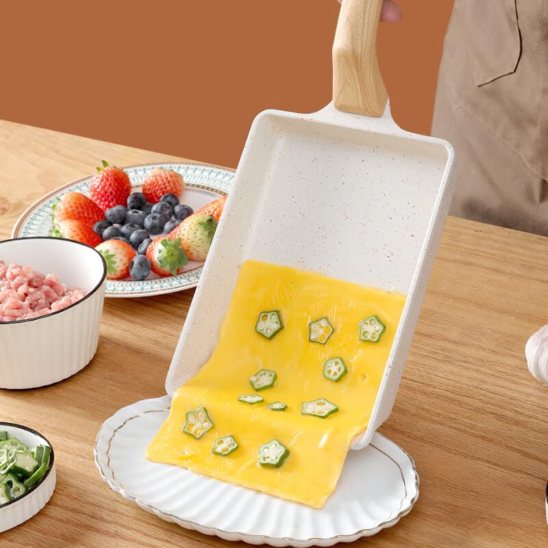 Dianjiang Non-Stick Frying Pan, Tamagoyaki Pan, Flat-Bottom Frying Pan, Thick Egg Pan, Steak Pan