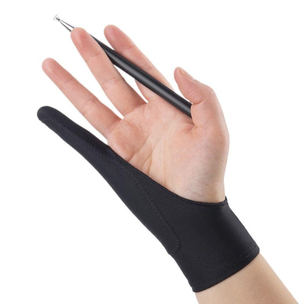 Anti-Scratch Black Blue Grey Pink Two Finger Glove Tablet Drawing Glove Art Supplies Painting Glove