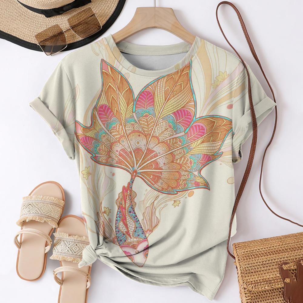 Футболки с 3D-принтом «Рыба кои» для женщин, уличная одежда, повседневная мода, Harajuku Y2k, футболка с коротким рукавом, футболки с круглым вырезом, топы, одежда