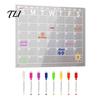 Clear Fridge Whiteboard for Family Acrylic Magnetic Planning Board, Dry Erase Notepad Memo Board Fridge, Decorative Monthly Weekly Daily Meal