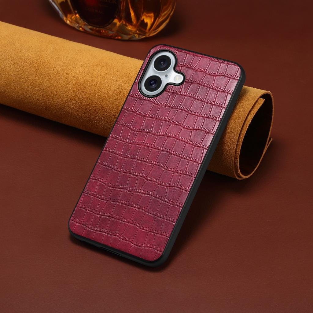 Чехол для iPhone 17 из кожи с текстурой крокодила, тонкая задняя крышка