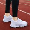Sports Women Casual Shoes Fashionable Breathable Walking Mesh Flat Running Shoes New Lace-up Sneakers Whtie Black Soft Sole Ligh