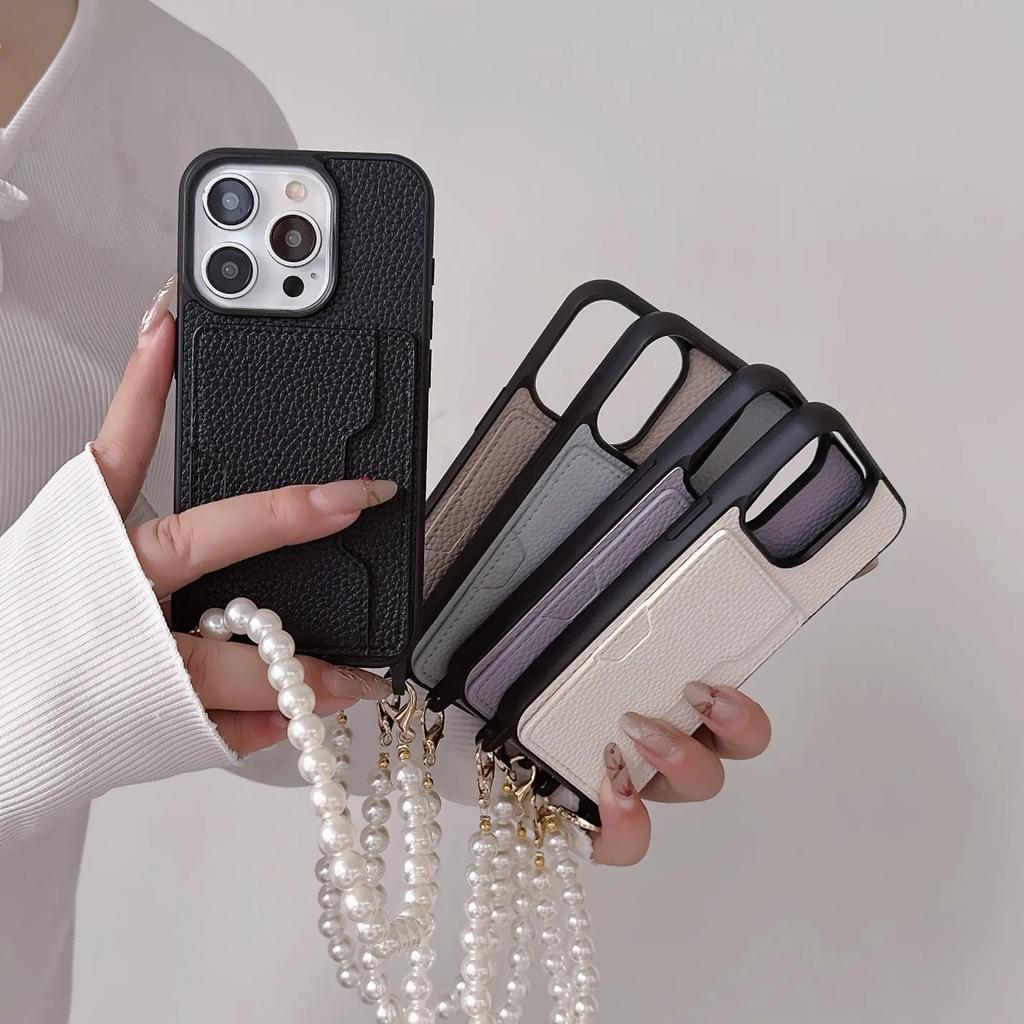 Кожаный ремешок на запястье с держателем для карт Чехол для телефона для IPhone 15 14 13 12 11 Pro Max 15 14 Plus Защитный противоударный чехол