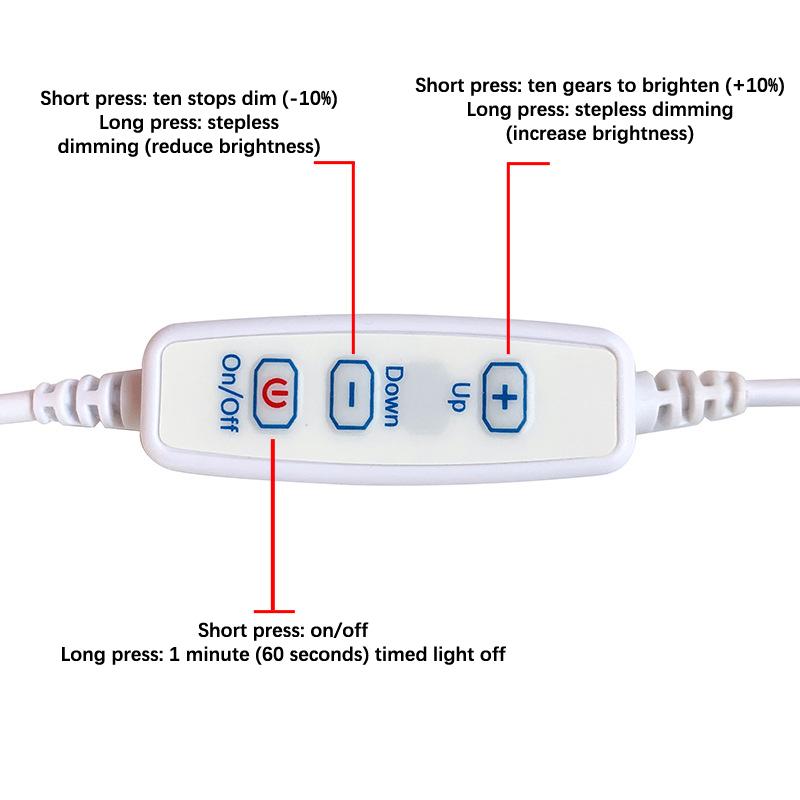 1 шт. Светодиодные чипы 5730 SMD с регулируемой яркостью, 5 В, светодиодная лампа, DIY светильник, регулируемая светодиодная лампочка, USB-диммер, лампа для учебы, работы, перезаряжаемая