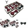 Классический мужской свадебный галстук-бабочка с атласной отделкой для женихов и свидетелей