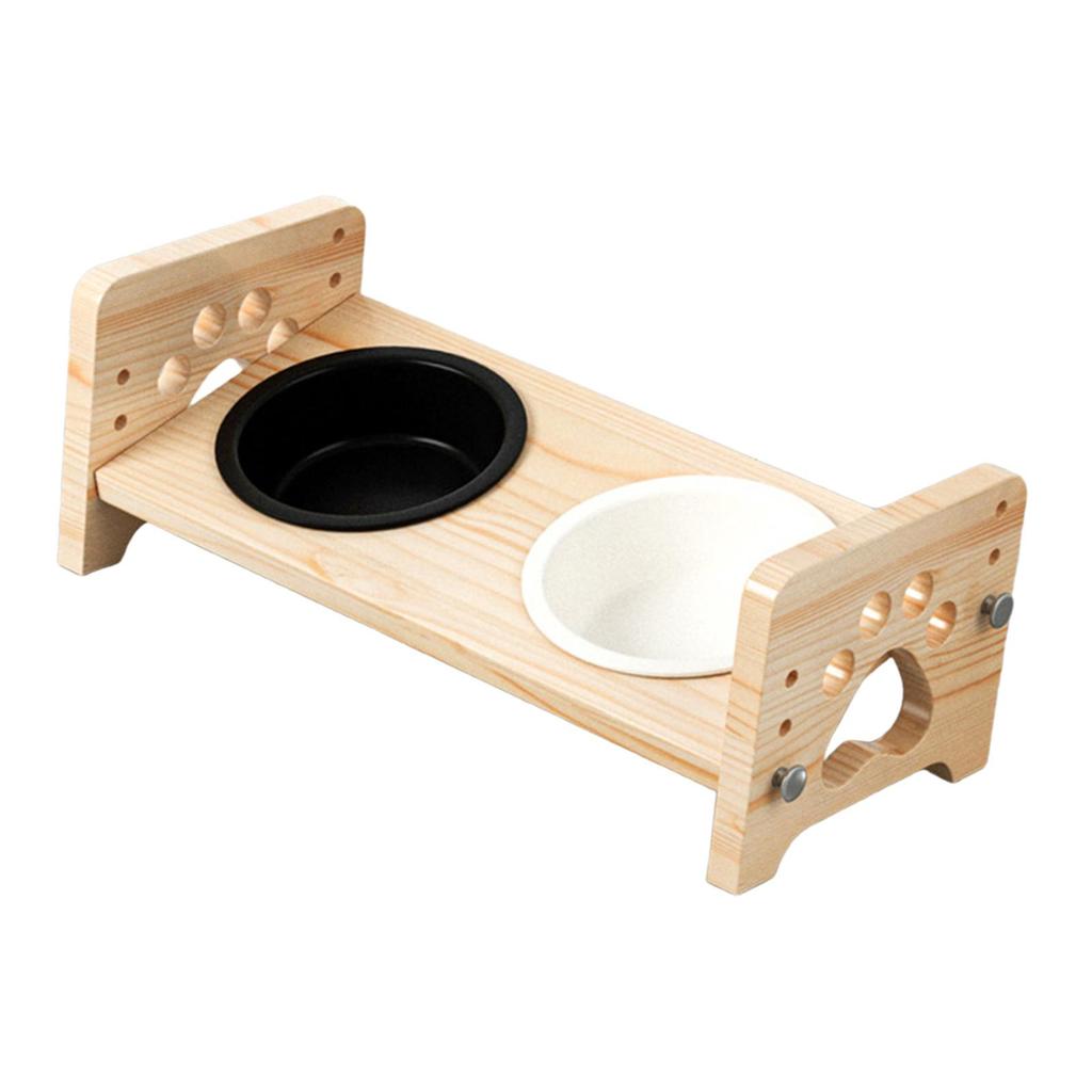 Raised Cat Feeding Bowls Adjustable Height Multifunctional Sturdy Pet Feeder