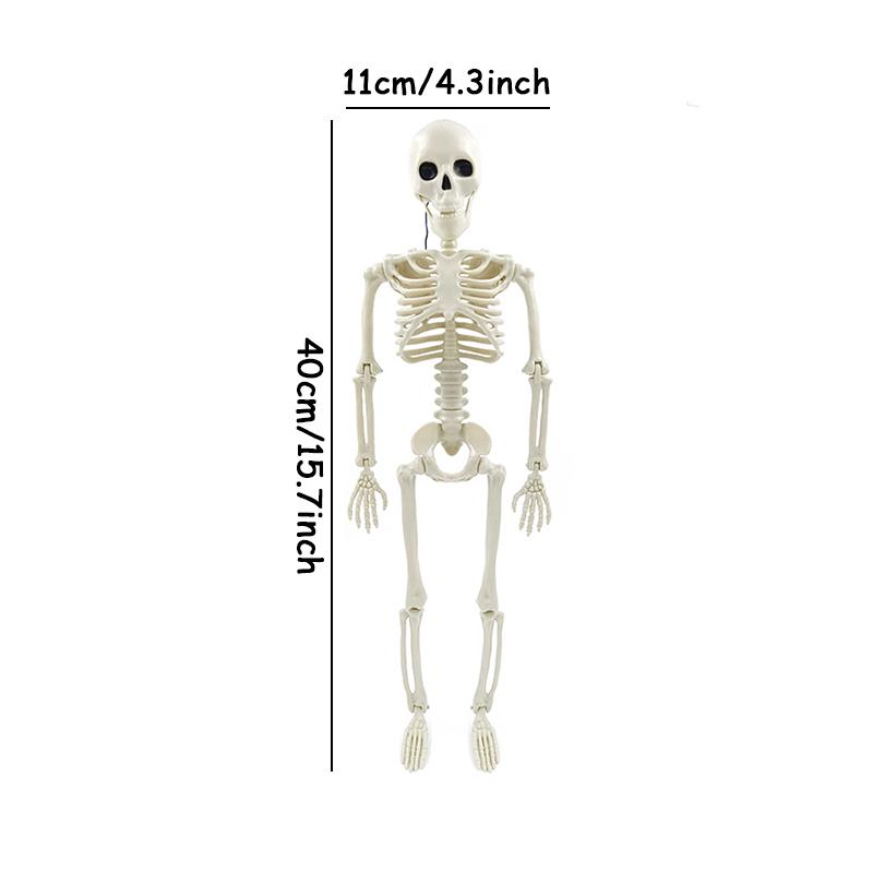 New 40/90cm Halloween Skeletons Fake Full Body Skull Bones Movable Halloween Party Decor for Home Bar Haunted House Horror Props