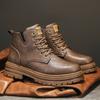 Ботильоны для мужчин Ботильоны Мужская мода Классическая повседневная обувь в стиле Оксфорд Обувь для хайкинга Классическая обувь для мужчин Модные ботинки Коричневые на шнуровке