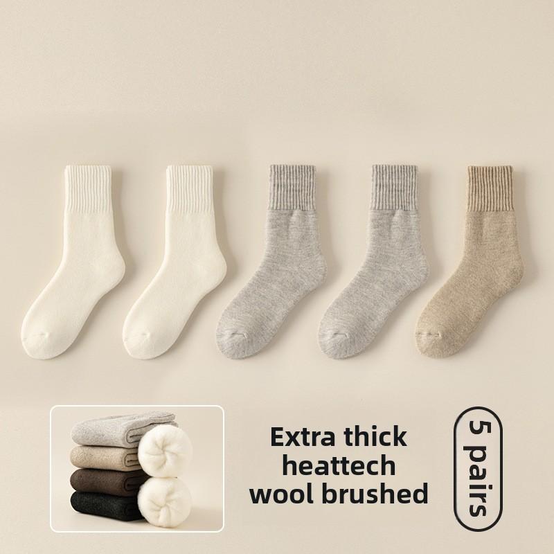 5 пар мужских зимних супер толстых бархатных носков для защиты от холода, теплых, мягких, вощеных, с широкими ворсами, шерстяных, с кольцами