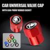 REOY4 4Pcs Car Wheel Tire Valve Caps Air Stem Dust Cover Accessory For Skoda Kodiaq Octavia Enyaq Kamiq Scala Rapid Superb Karoq Yeti