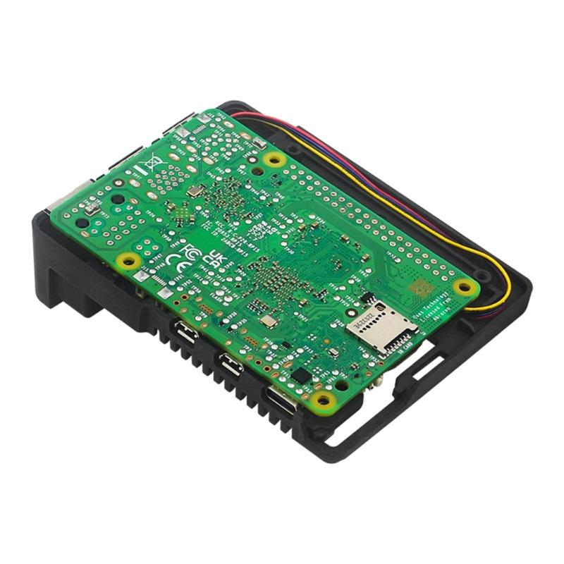 For RPi 5 Aluminum Alloy Case Enclosure Argon Protective Cover Integrated Heatink Case with PWM Speed Control Fan