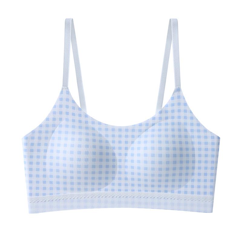 Plaid junior high school student developmental period older child less bra youth child student high school sling vest
