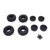 RC Wheel Tire Enhanced Grip Lightweight RC Crawler Plastic Tires Set with Wheel Hub for Axial SCX24