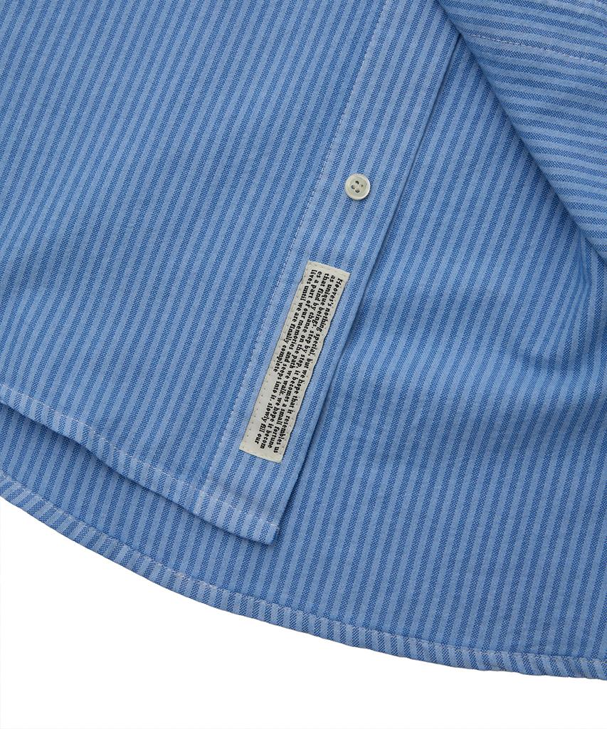 HOOVES Garments Washed Striped Shirt [Blue]