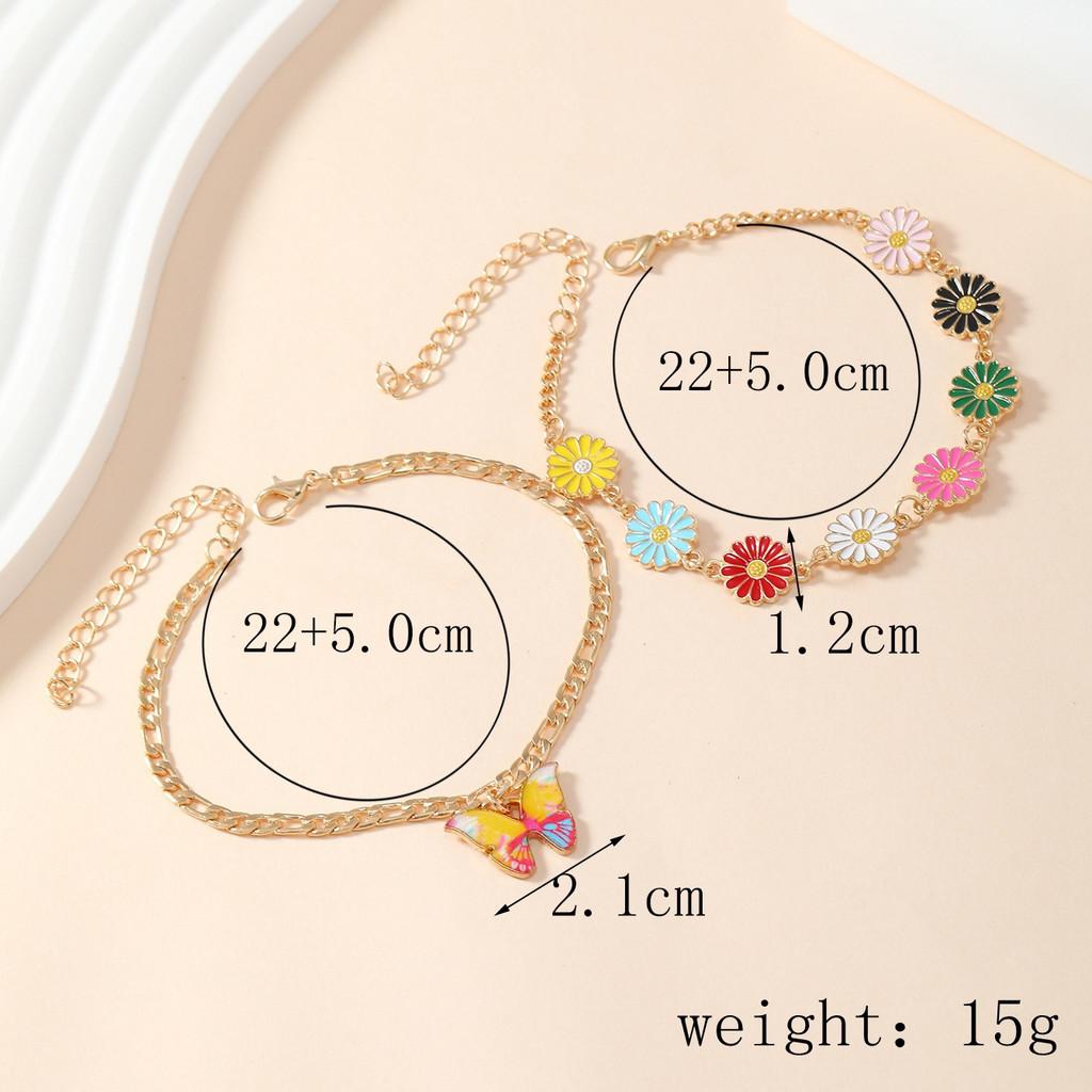 European Style Ladies Anklet Set With Geometric Alloy Design For Casual Wear
