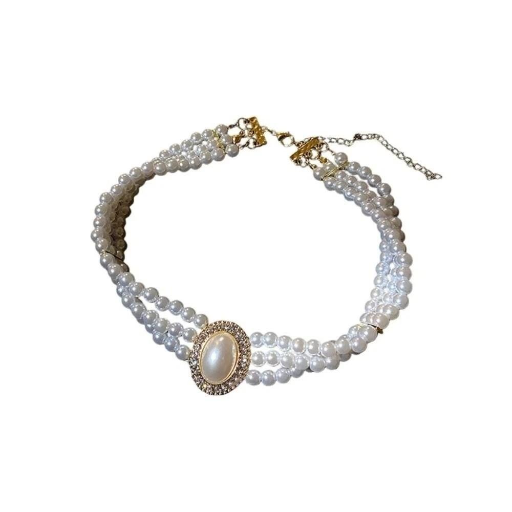 Multi-layer Pearl Pendant Jewelry Accessories Pearl Choker Fashion Retro Pearl Necklace Women