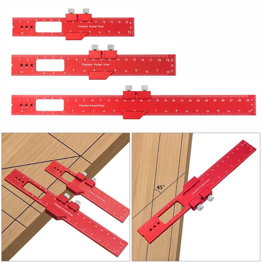 Метрический измерительный инструмент из алюминиевого сплава с ползунком-упором, позиционный шаблон, линейка, для ремонта