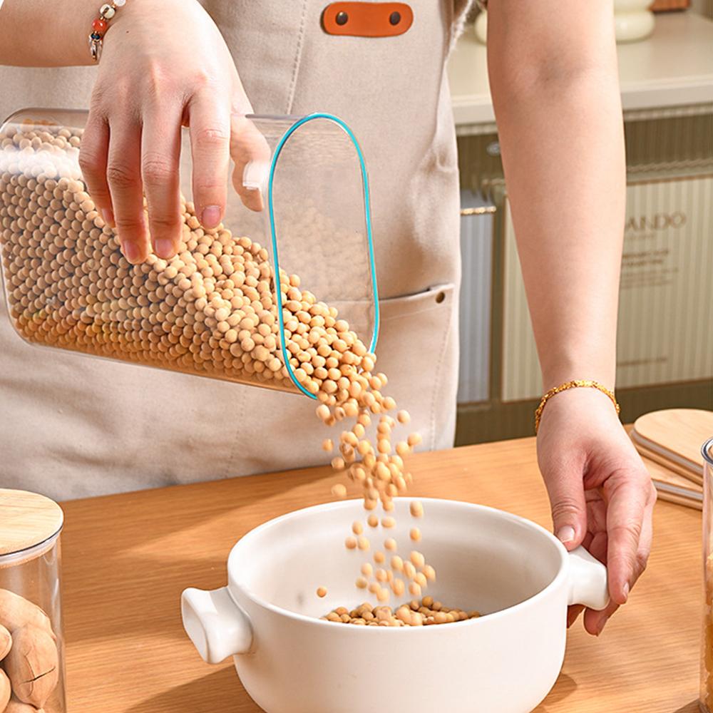 Wood Lid Plastic Airtight Canister Kitchen Storage Bottles Jars Food Container Grains Coffee Beans Grains Candy Jar Containers