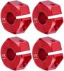 4Pcs 12mm Hex Wheel Hub Adapters – Universal for 1/10 RC Cars HSP Sakura – 7mm Height, Red