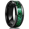 Fashion 8mm Men Stainless Steel Celtic Dragon Rings Inlay Orange Carbon Fiber Rings For Men Women Wedding Band Jewelry
