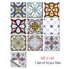 10pcs/set Mandala Style Crystal Hard Tiles Ceramics Wall Sticker Kitchen Wardrobe Home Decor Art Mural Peel & Stick Wall Decals