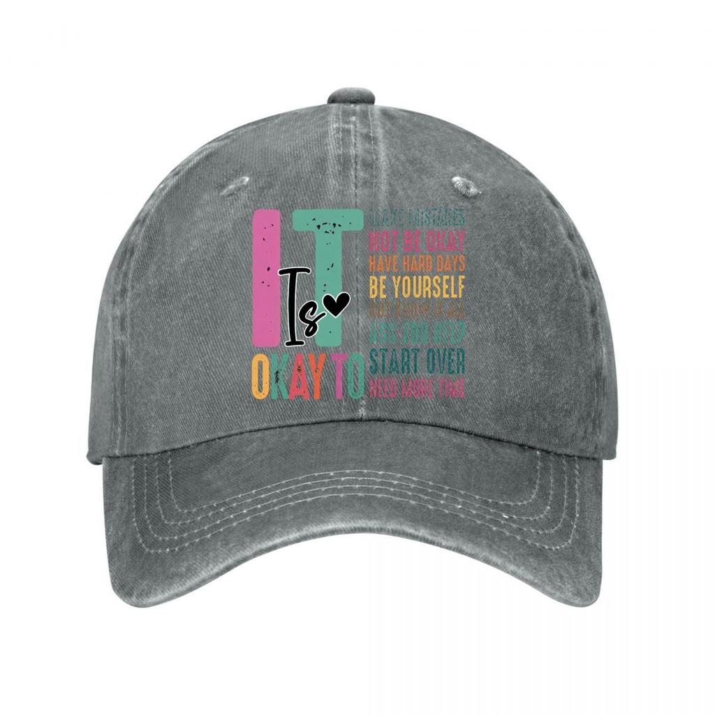 Inspirational Quote Casual Washed Baseball Cap Outdoor For Womens Unisex FeUnisex