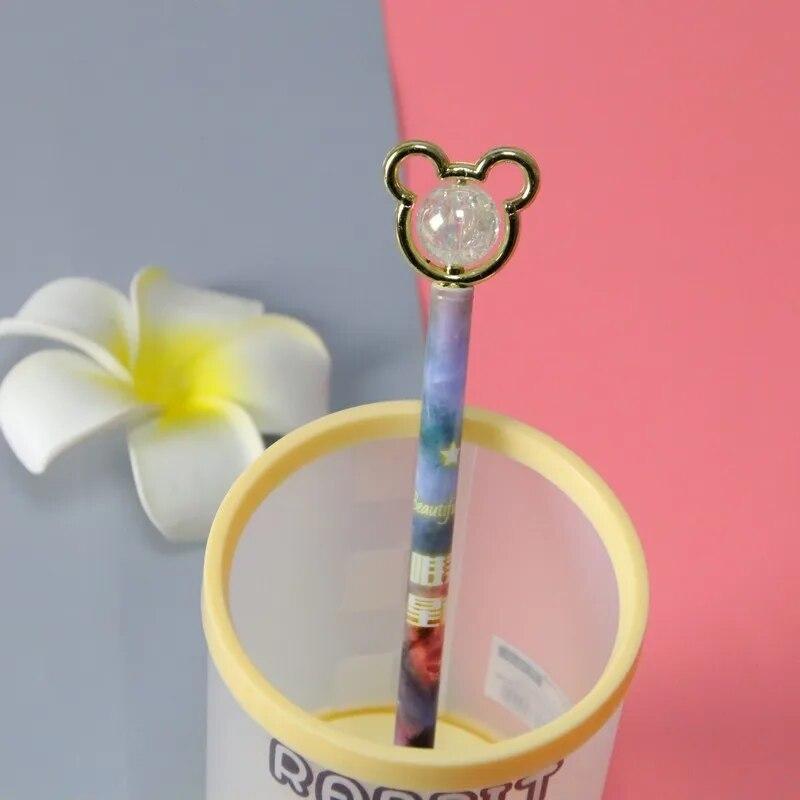 Cute Cartoon Crystal Bear Gel Ink Pens Kawaii Stationery Material Office School Supplies Kids Gifts 1 Piece